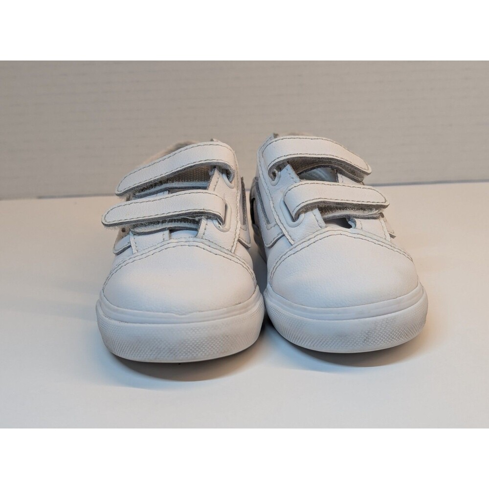 White Unisex Old Skool Classic Low Top Sneakers Toddler Size 8.5 - Picture 4 of 9